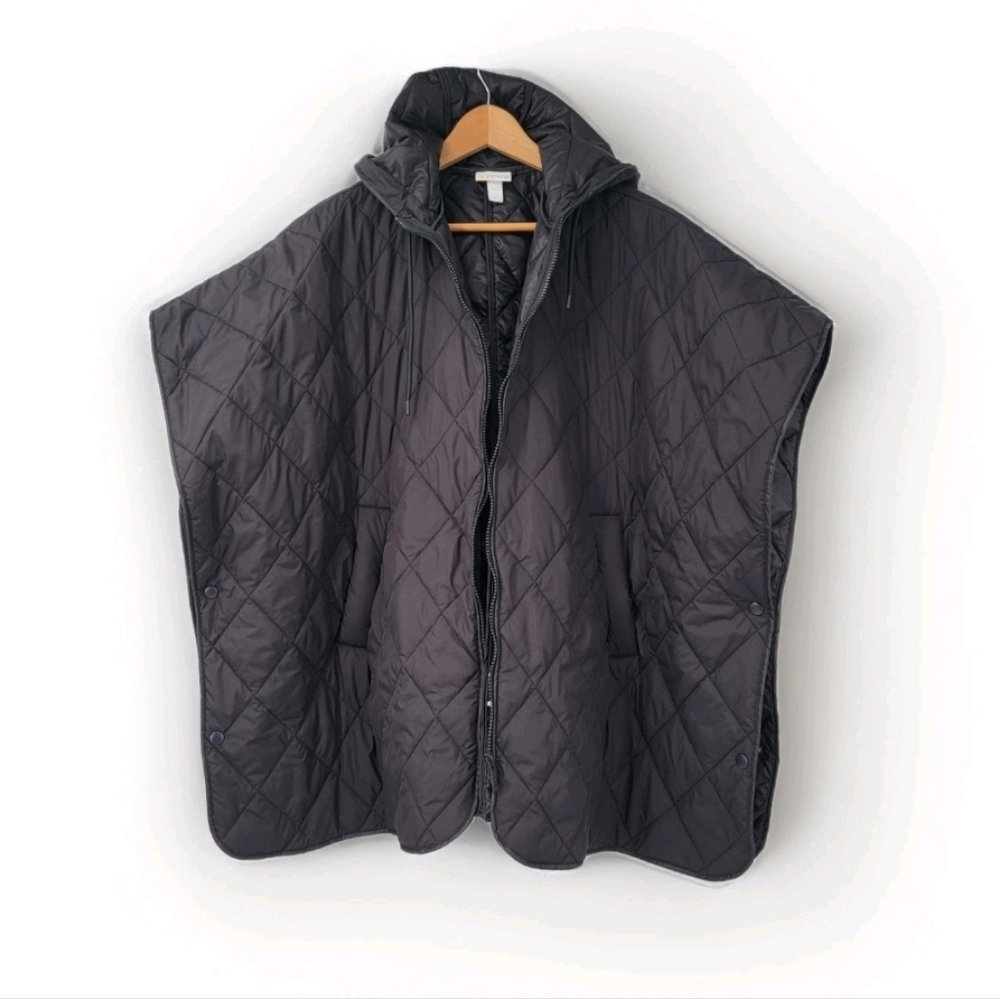 Zella Quilted Black Cape Jacket